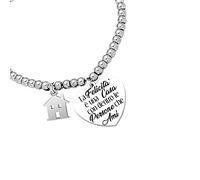 Beloved ❤️ Bracciale da donna, braccialetto in acciaio emozionale - frasi, pensieri, parole con charms - ciondolo pendente - misura regolabile - incisione - argento - tema famiglia (BL12)