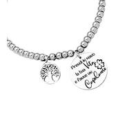 Beloved ❤️ Bracciale da donna, braccialetto in acciaio emozionale - frasi, pensieri, parole con charms - ciondolo pendente - misura regolabile - incisione - argento (FR23)