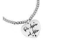 Beloved ❤️ Bracciale da donna, braccialetto in acciaio emozionale - frasi, pensieri, parole con charms - ciondolo pendente - misura regolabile - incisione - argento (FR10)