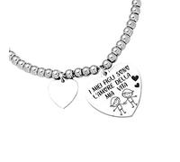 Beloved ❤️ Bracciale da donna, braccialetto in acciaio emozionale - frasi, pensieri, parole con charms - ciondolo pendente - misura regolabile - incisione - argento - tema famiglia (BL1)