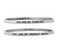 Beloved Bracciale da donna in acciaio Emozionale - frasi, pensieri, parole con charms - incisione su due lati - colore silver (BL1 Silver)