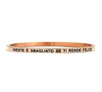 Beloved Bracciale da donna in acciaio Emozionale - frasi, pensieri, parole con charms - incisione su due lati - colore silver (MOD 11 Rose Gold)