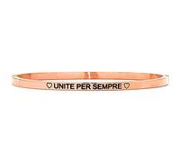 Beloved Bracciale da donna in acciaio Emozionale - frasi, pensieri, parole con charms - incisione su due lati - colore silver (MOD 24 Rose Gold)