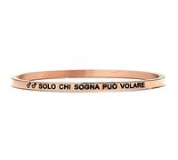 Beloved Bracciale da donna in acciaio Emozionale - frasi, pensieri, parole con charms - incisione su due lati - colore silver (MOD 5 Rose Gold)