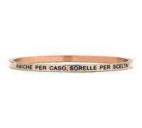 Beloved Bracciale da donna in acciaio Emozionale - frasi, pensieri, parole con charms - incisione su due lati - colore silver (MOD 21 Rose Gold)