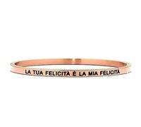 Beloved Bracciale da donna in acciaio Emozionale - frasi, pensieri, parole con charms - incisione su due lati - colore silver (MOD 14 Rose Gold)