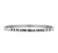 Beloved Bracciale da donna in acciaio Emozionale - frasi, pensieri, parole con charms - incisione su due lati - colore silver (MOD 16 Silver)