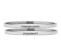 Beloved Bracciale da donna in acciaio Emozionale - frasi, pensieri, parole con charms - incisione su due lati - colore silver (BL9 Silver)