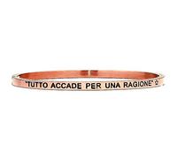 Beloved Bracciale da donna in acciaio Emozionale - frasi, pensieri, parole con charms - incisione su due lati - colore silver (MOD 3 Rose Gold)