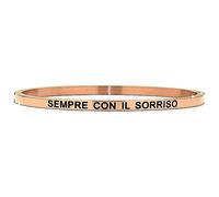 Beloved Bracciale da donna in acciaio Emozionale - frasi, pensieri, parole con charms - incisione su due lati - colore silver (MOD 6 Rose Gold)