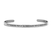 Beloved Bracciale da donna in acciaio Emozionale - frasi, pensieri, parole - incisione smaltata - struttura rigida aperta 4 mm (Mod. 1)