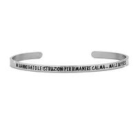 Beloved Bracciale da donna in acciaio Emozionale - frasi, pensieri, parole - incisione smaltata - struttura rigida aperta 4 mm (Mod. 7)