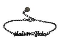 Beloved ❤️ Bracciale da donna Sentence - braccialetto in acciaio con frasi, parole - ciondolo pendente - misura regolabile - Maiunagioia nero