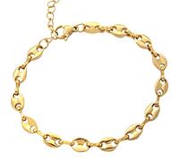 Beloved ❤️ Bracciale donna in acciaio Cleopatra - Catena lavorata con ovali traforati - Colorazione nei toni dell'oro - Lunghezza regolabile con moschettone (Colore Gold)
