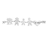 Beloved ❤️ Bracciale Famiglia donna o unisex in acciaio - braccialetto varie composizioni - incisione nera My Family - (Silver, Genitori + bimbo)