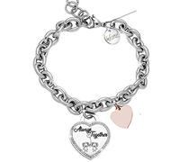 Beloved ❤️ Braccialetto da donna Emozionale catena Groumette in acciaio con cristalli - frasi, pensieri, parole con ciondolo pendente - misura regolabile - colore silver - CON INCISIONE (HEATE)