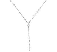 Beloved ❤️ Collana donna e unisex rosario in acciaio - girocollo colore silver, con croci - pendenti e girocollo