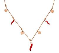 Beloved ❤️ Collana in acciaio con cornetti portafortuna e charms a tema - catenina lunghezza regolabile - in acciaio inossidabile anallergica