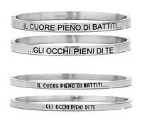 Beloved Coppia di bracciali uomo e donna in acciaio Emozionale - frasi, pensieri, parole - bracciale rigido - incisione su due lati (MOD. 2)