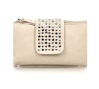 Beloved ❤️ Pochette con borchie in ecopelle - borsa a mano da sera, con zip - portadocumenti, portafogli (Beige)