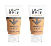 Below The Belt Detergente intimo femminile, senza sapone, per l'igiene quotidiana, con pH bilanciato e profumo di brezza marina - Confezione doppia da 75 ml.