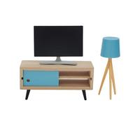 BELOWSYALER 1/12 Scala di Legno Casa di Bambola Mobili Modello Miniatura TV Cabinet Lampada da Terra Set Design Realistico Per Gli Appassionati Artigianato