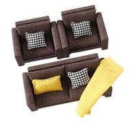 BELOWSYALER 1/12 Scala Divano Modello Moderno Divano In Miniatura Realistico Legno Case Delle Bambole Mobili Per Camera Da Letto Soggiorno