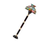 BELOWSYALER 1/12 Scala Miniatura Retro Lampada Da Terra Per Le Case Delle Bambole Decors Metallo E Vetro Artigianato