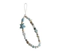 BELOWSYALER Bella Blu Sea Stars Phone Charm Lanyard Generale Perline Cinghia per Cellulari Bella Cartoon Gioielli Accessorio Regalo Cordicella Del Telefono Perline
