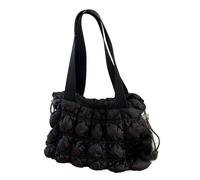 BELOWSYALER Borsa a tracolla imbottita increspata per le donne alla moda e ascellare imbottita femminile, Nero , One Size