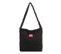 BELOWSYALER Borsa a tracolla in nylon trapuntata per ragazza donna casual motivo rombo borsa a tracolla borse semplici beige/nero/verde a spalla con, Nero , One Size