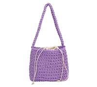 BELOWSYALER Borsa ascellare tessuta di cotone per le donne ragazze borsa a tracolla borse ascella con coulisse borse a tracolla borsa di lusso ascellare per le donne, Viola, One Size
