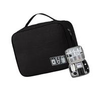 BELOWSYALER Borsa organizer impermeabile per cavi, con scomparti multipli, contenitore per trucchi e accessori cosmetici multiuso