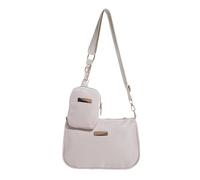BELOWSYALER Borsa quadrata 2023 Borsa a tracolla in nylon per donna ragazza spalla con portamonete Borsa a tracolla portatile Messenger alla moda tinta unita, Beige, One Size