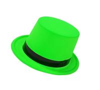 BELOWSYALER Cappello alto con nastro nero con colori fluorescenti, per cosplay, feste, giochi di ruolo per adulti, accessorio per travestimenti, cappello da gentiluomo, fedora accattivante