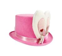 BELOWSYALER Cappello da mago a tema bianco, traspirante, a tesa corta, ideale per costumi cosplay, maghi vintage, conigli pasquali, accessorio per costume da palcoscenico