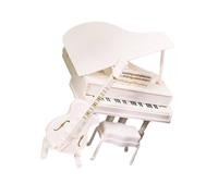 BELOWSYALER Casa delle bambole Set di sale musicali in miniatura con sgabello per violoncello pianoforte Accessori per strumenti musicali in legno per esposizione di scene