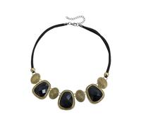 BELOWSYALER Catena per clavicola in lega invecchiata con pietre nere per un compleanno casual