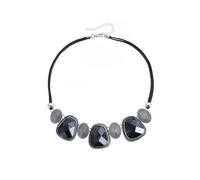 BELOWSYALER Catena per clavicola in lega invecchiata con pietre nere per un compleanno casual, One Size, come descritto, come descritto