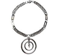 BELOWSYALER Collana con combinazione di anelli artistici audaci e geometrici, moderna, per amanti della moda punk rock e alternativa alla moda, in acciaio inox