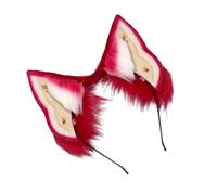 BELOWSYALER Copricapo con orecchie di cane con orecchie morbide, fasce pelose per compleanni, feste di Halloween e palcoscenico, decorazione realistica per cani