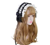 BELOWSYALER Copricapo gotico Cameriera Stella Pizzo Accessori Per Capelli Cosplay Fasce Dolce Increspato Nastro Bowknot Hairband Hairpins Star Ricamo Pizzo Hairband