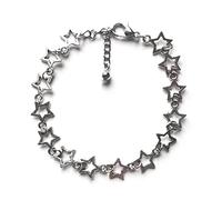 BELOWSYALER Coreano Versione Lega Hollow Cinque Punte Stella Retro Femminile Freddo Moda Semplice Hip-hop Gioielli Hollow Cinque Punte Stella Bracciali