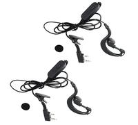 BELOWSYALER Cuffie di comunicazione a doppio pin comode clip over-ear in PVC a due vie radio set per UV5R BF888S Cuffie con gancio per orecchio con cancellazione del rumore per radio bidirezionale