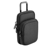 BELOWSYALER Custodia portatile con moschettone in metallo, struttura in nylon 600D, per dispositivi audio digitali, custodia posteriore con gancio