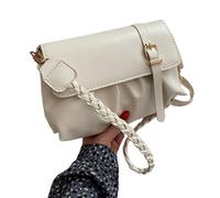 BELOWSYALER Elegante borsa a tracolla pieghettata da donna piccola borsa quadrata con tracolla regolabile PU borsa a tracolla, B, One Size