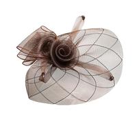BELOWSYALER Elegante cappello fascinator a tema anni '20 con fasce regolabili e clip per capelli per donne festa di nozze cocktail eventi puntelli