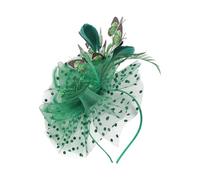 BELOWSYALER Elegante cerchietto per capelli con farfalla piumata con design in tulle, per matrimoni, cocktail party, occasioni formali