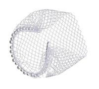 BELOWSYALER Elegante cerchietto per capelli con perle e velo per il viso, accessorio per la doccia nuziale, per cerimonie di nozze ed eventi speciali