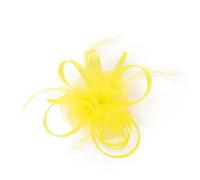 BELOWSYALER Elegante fermaglio per capelli a forma di fiore piumato in rete per matrimoni e feste, accessorio da sposa vintage